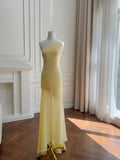 Stunning Prom Dress One Shoulder Tulle Long Birthday Party Outfits Cocktail Dress HZ0319