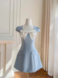 Minimalist Homecoming Dress A Line Crew Neck Short Prom Dress Birthday Party Outfits HZ0319