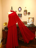 Pretty Prom Dress A Line One Shoulder Pleated Evening Dress Gala Dress HZ0319