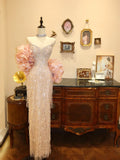Shiny Prom Dress Sweetheart Tassel Evening Dress Gala Dress Birthday Party Dress HZ0319