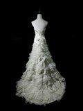 Elegant Wedding Dress A Line Strapless Tulle Tiered Wedding Dress HZ0319