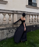 Elegant Prom Dress Off Shoulder Pleated Long Evening Gown Cocktail Dress HZ0319