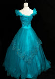Pretty Prom Dress Crew Neck Tulle Ball Gown Quinceanera Dress Evening Dress HZ0319