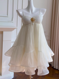 Popular Homecoming Dress Spaghetti Straps Pleated Ruffle Short Prom Dress Birthday Party Outfits HZ0319