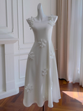 New Style Prom Dress A Line Square Neck Flower Evening Dress Birthday Party Dress HZ0319