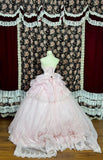 Sweet Prom Dress Strapless Pleated Ball Gown Evening Dress Quinceanera Dress HZ0319
