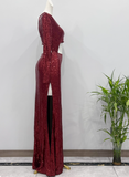 Gorgeous Prom Dress Asymmetrical Neck Sequins Cocktail Dress Birthday Party Dress HZ0319