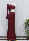 Gorgeous Prom Dress Asymmetrical Neck Sequins Cocktail Dress Birthday Party Dress HZ0319