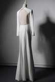 New Arrival Prom Dress White V-neck Backless Evening Dress Gala Dress HZ0319