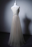 New Arrival Prom Dress A Line Crew Neck Tulle Evening Gown Prom Dress HZ0319