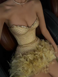 New Arrival Homecoming Dress Sweetheart Feather Short Prom Dress Sweet16 Outfits Cocktail Dress HZ0319