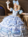 Luxury Prom Dress V-neck Pleated Tiered Ball Gown Quinceanera Outfits Evening Dress HZ0319