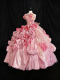 Gorgeous Prom Dress Strapless Ruffle Ball Gown Sweet 16 Dress Birthday Outfits HZ0319