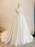 Stunning Wedding Dress Off Shoulder Pleated Tulle Wedding Dress HZ0319