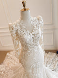 New Arrival Wedding Dress Long Sleeves Mermaid Wedding Dress HZ0319