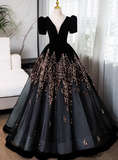 Gorgeous Prom Dress V-neck Pleated Ball Gown Sweet 16 Dress Evening Dress HZ0319