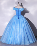 Charming Prom Dress Off Shoulder Pleated Ball Gown Quinceanera Dress Evening Dress HZ0319