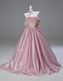 Pretty Prom Dress Pink Off Shoulder Pleated Ball Gown Quinceanera Dress Evening Dress HZ0319