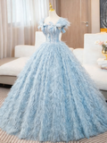 Pretty Prom Dress Square Neck Ball Gown Evening Dress Quinceanera Dress HZ0319