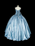 Pretty Prom Dress Strapless Pleated Ball Gown Evening Dress Sweet 16 Dress HZ0319