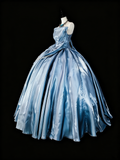 Pretty Prom Dress Strapless Pleated Ball Gown Evening Dress Sweet 16 Dress HZ0319