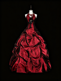 Stunning Prom Dress Wine Red Halter Pleated Ball Gown Evening Dress Quinceanera Outfits HZ0319