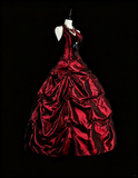 Stunning Prom Dress Wine Red Halter Pleated Ball Gown Evening Dress Quinceanera Outfits HZ0319