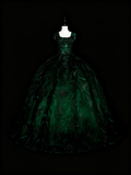 Gorgeous Prom Dress Dark Green Square Neck Pleated Tulle Ball Gown Evening Dress Quinceanera Outfits HZ0319