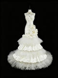 Retro Wedding Dress Strapless Pleated Tulle Mermaid Wedding Dress HZ0319