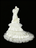 Retro Wedding Dress Strapless Pleated Tulle Mermaid Wedding Dress HZ0319
