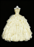 Shiny Prom Dress Strapless Tulle Tiered Ball Gown Quinceanera Dress Evening Dress HZ0319