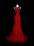 Gorgeous Prom Dress Crew Neck Mermaid Evening Dress Gala Dress HZ0319