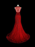 Gorgeous Prom Dress Crew Neck Mermaid Evening Dress Gala Dress HZ0319