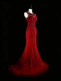Gorgeous Prom Dress Crew Neck Mermaid Evening Dress Gala Dress HZ0319