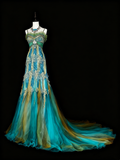 Stunning Prom Dress Spaghetti Straps Tulle Evening Dress Gala Dress HZ0319
