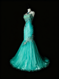 Pretty Prom Dress Strapless Tulle Pleated Mermaid Evening Dress Gala Dress Cocktail Dress HZ0319