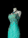 Pretty Prom Dress Strapless Tulle Pleated Mermaid Evening Dress Gala Dress Cocktail Dress HZ0319