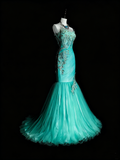 Pretty Prom Dress Strapless Tulle Pleated Mermaid Evening Dress Gala Dress Cocktail Dress HZ0319