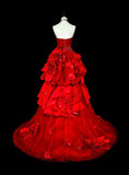 New Arrival Prom Dress Strapless Pleated Tulle Evening Dress Gala Dress HZ0319
