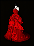 New Arrival Prom Dress Strapless Pleated Tulle Evening Dress Gala Dress HZ0319