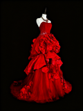 New Arrival Prom Dress Strapless Pleated Tulle Evening Dress Gala Dress HZ0319