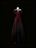 Shiny Prom Dress A Line Off Shoulder Pleated Tulle Evening Dress Gala Dress HZ0319