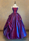 Stunning Prom Dress Spaghetti Straps Pleated Ball Gown Evening Dress Quinceanera Dress HZ0319