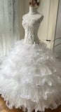 Beauty Wedding Dress Sweetheart Pleated Tiered Tulle Wedding Dress HZ0319