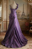 Elegant Prom Dress One Shoulder Pleated Evening Dress Gala Dress HZ0319