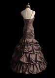 Elegant Prom Dress Spaghetti Straps Pleated Mermaid Evening Dress Gala Gown HZ0319