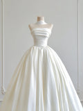 Beauty Wedding Dress Strapless Pleated Wedding Gown HZ0319