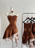 Casual Women Dress Strapless Print Birthday Party Outfits Seaside Dress Travel Dress HZ0319