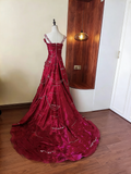 Gorgeous Prom Dress A Line Spaghetti Straps Pleated Gala Dress Evening Dress HZ0319