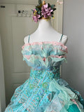 New Arrival Prom Dress Spaghetti Straps Pleated Ball Gown Evening Dress Quinceanera Dress HZ0319